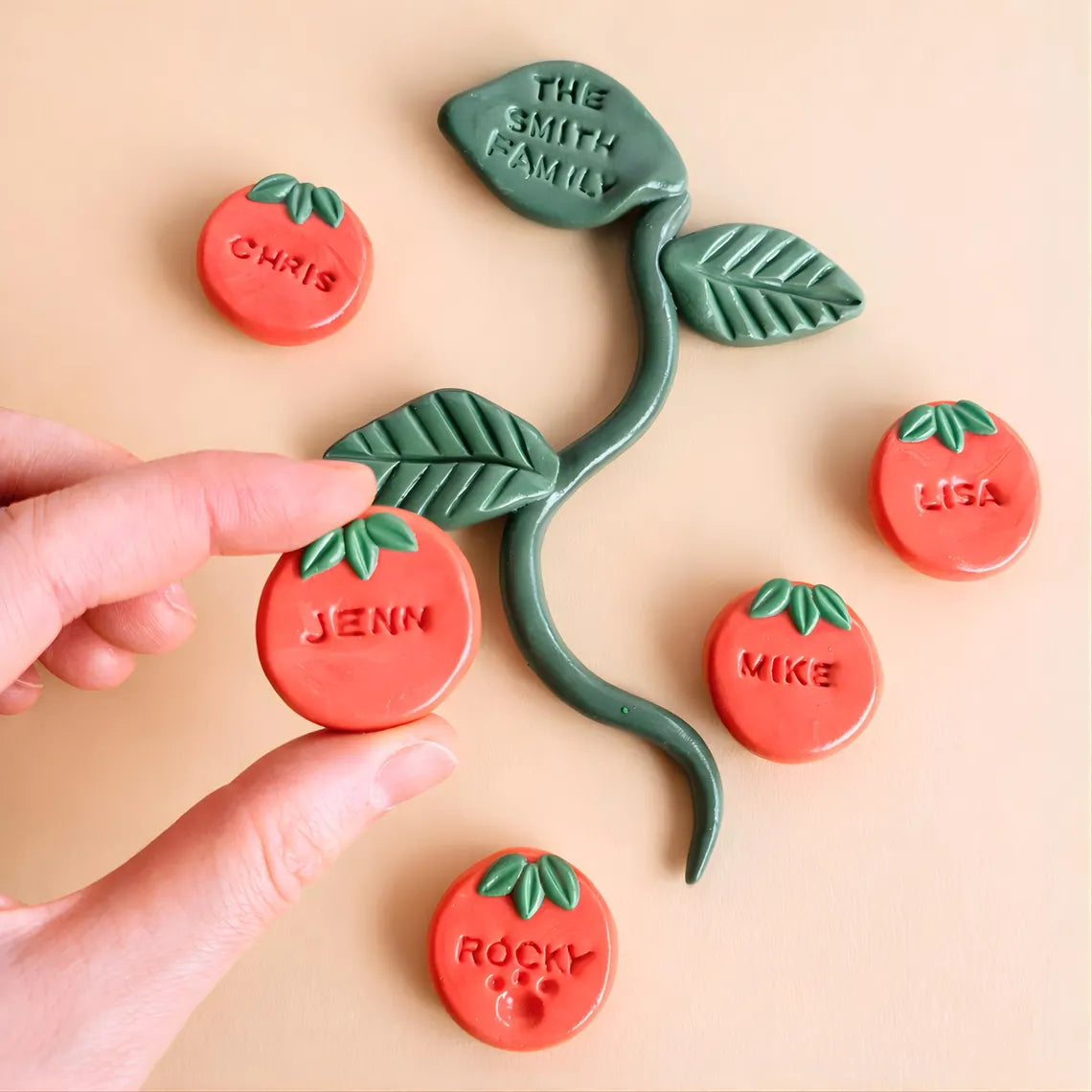 Personalized Family Tomato Magnet 3D Printed Custom Gift