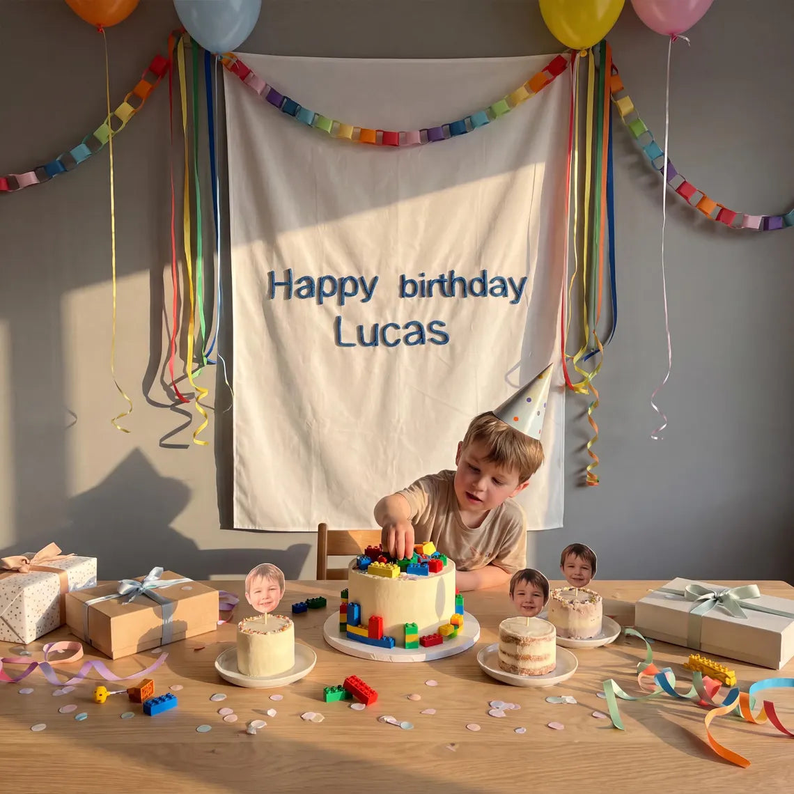 Personalized 3D Yarn Birthday Banner | Custom Party Backdrop