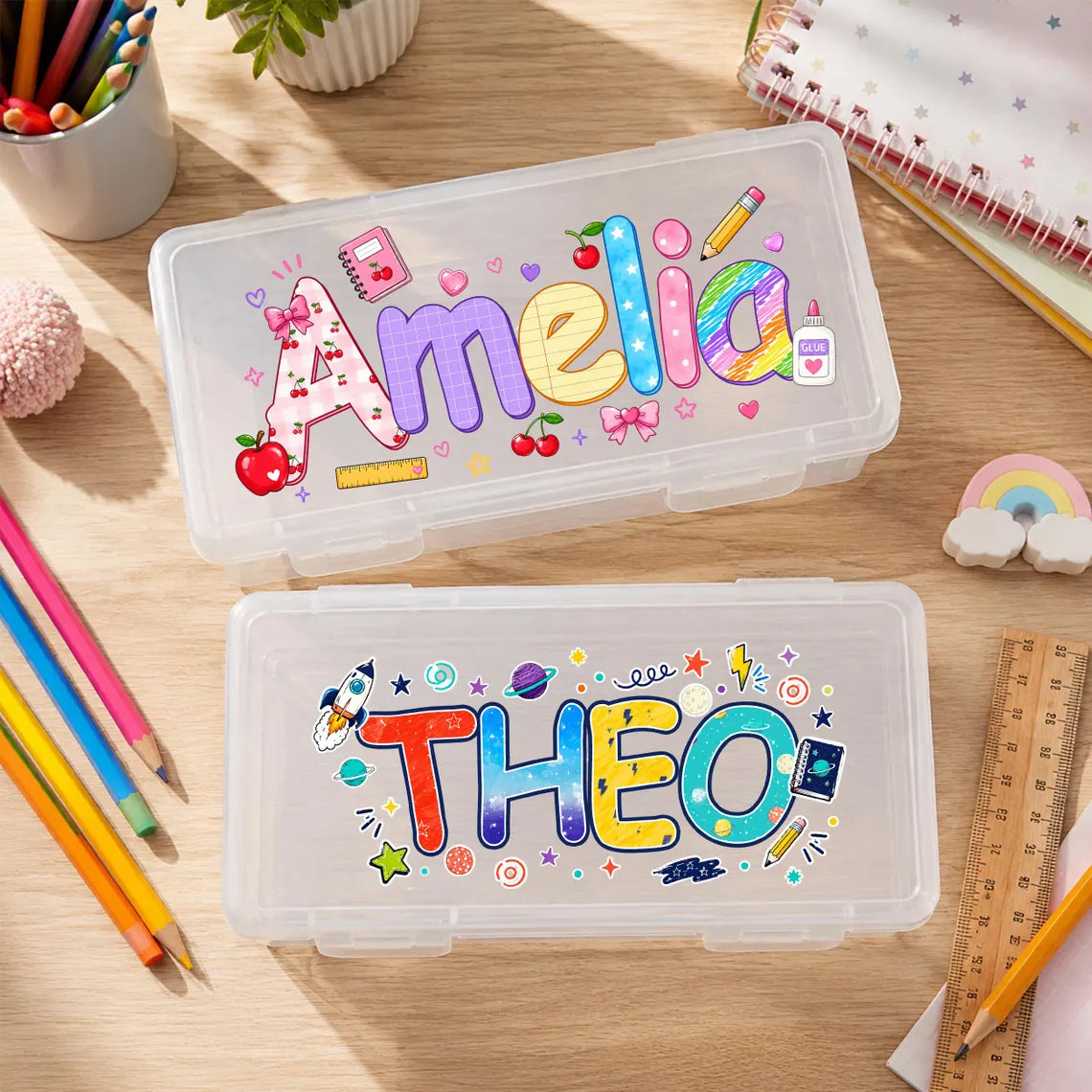 Personalized School Supply Set | Custom Pencil Case & Folder for Kids