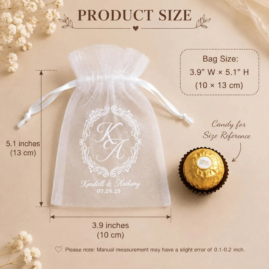 Personalized Organza Favor Bags | Custom Party & Wedding Favors
