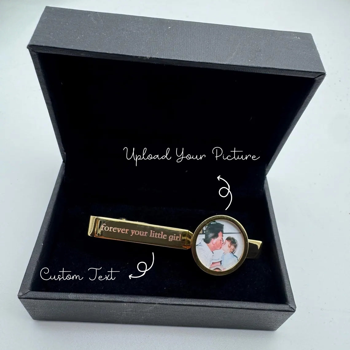 Custom Photo Tie Clip – Personalized Wedding, Birthday & Memorial Gift