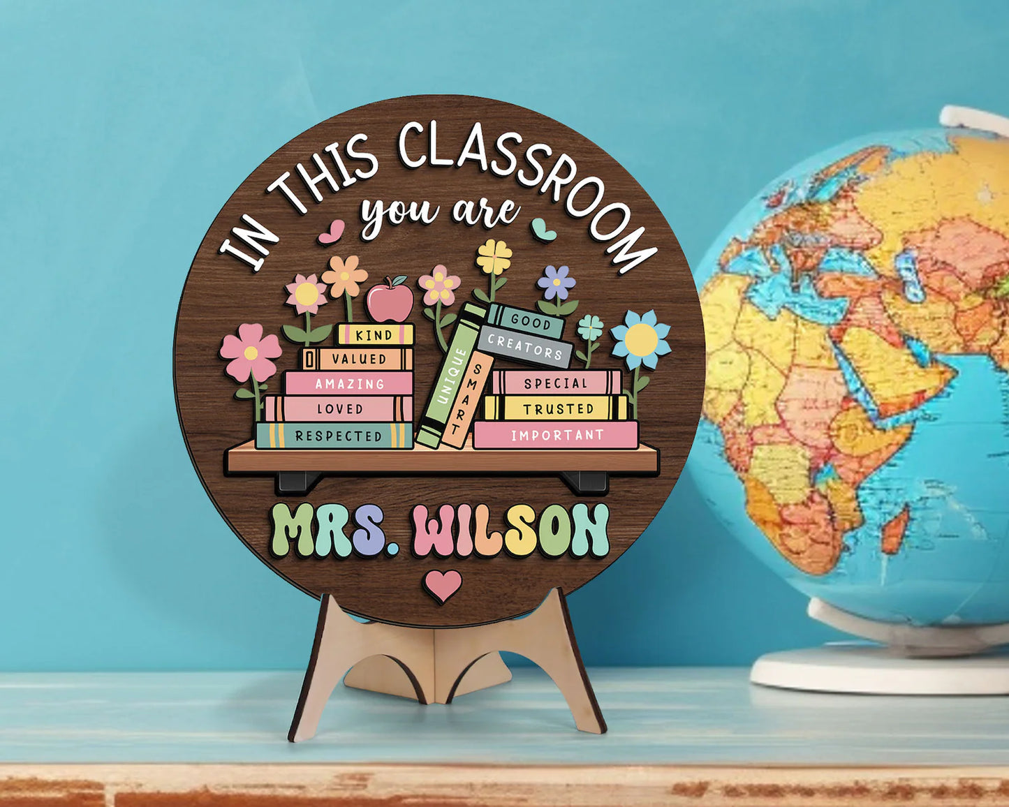 Custom Teacher 3D Door Hanger - Personalized Classroom Door Sign