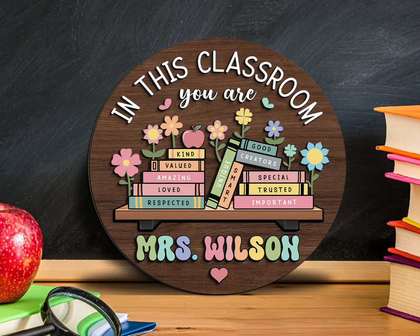 Custom Teacher 3D Door Hanger - Personalized Classroom Door Sign