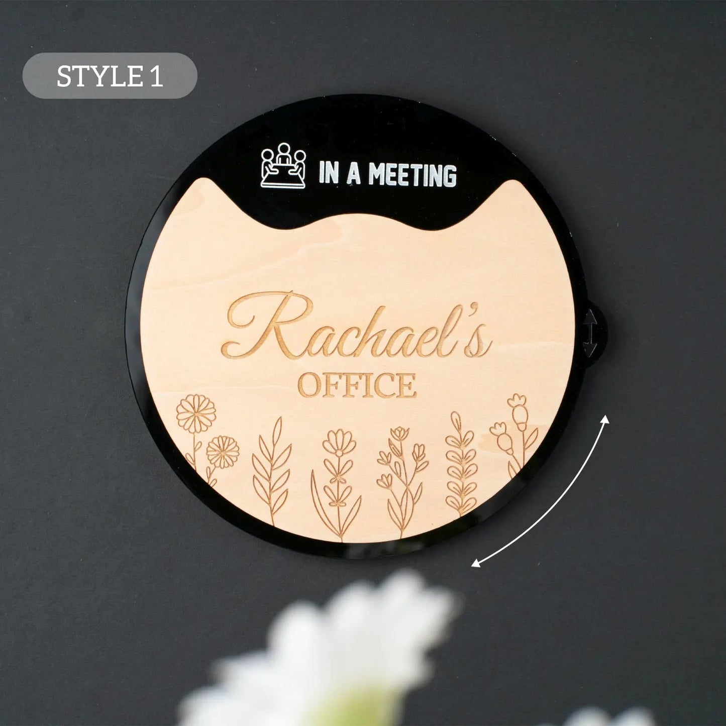 Personalized Rotating Office Door Sign - 4 Custom Sides | Do Not Disturb