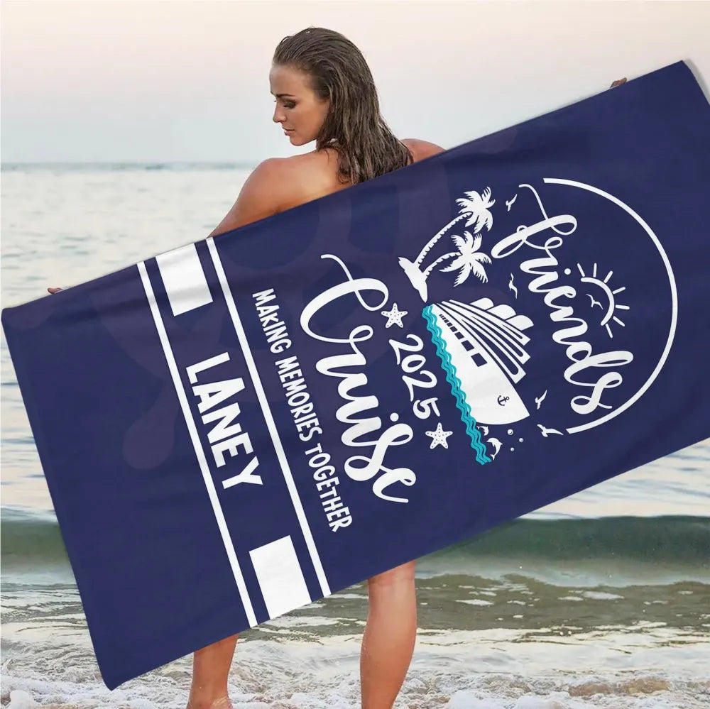 Friends Cruise 2025 Beach Towel, Cruise Trip Gift For Squad, Friends Cruising