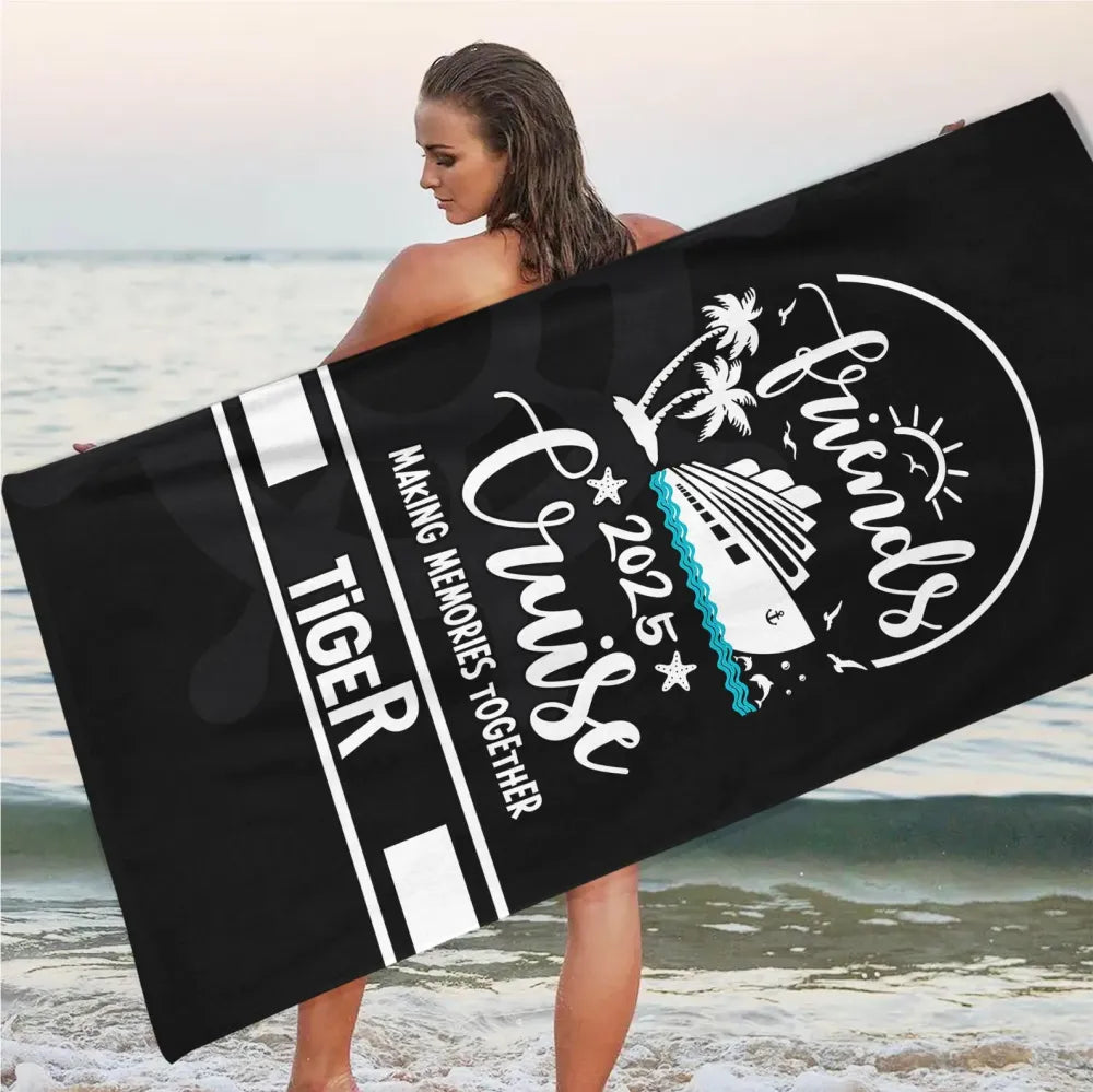 Friends Cruise 2025 Beach Towel, Cruise Trip Gift For Squad, Friends Cruising
