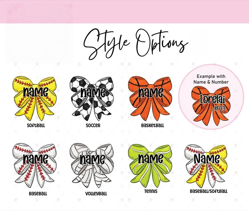 Custom Sports Bag Tag for Girls with Bow – Personalized Name Tag