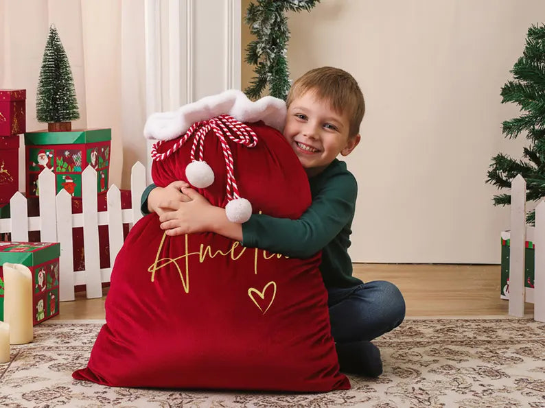 Personalized Large Santa Sack – Christmas Gift Bag with Name