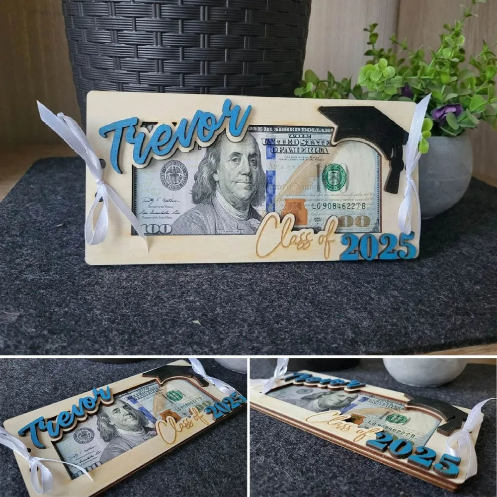 Custom Wooden Money Holder – Personalized Graduation Gift