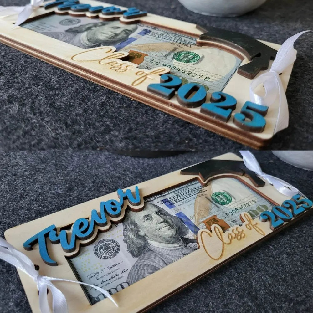 Custom Wooden Money Holder – Personalized Graduation Gift