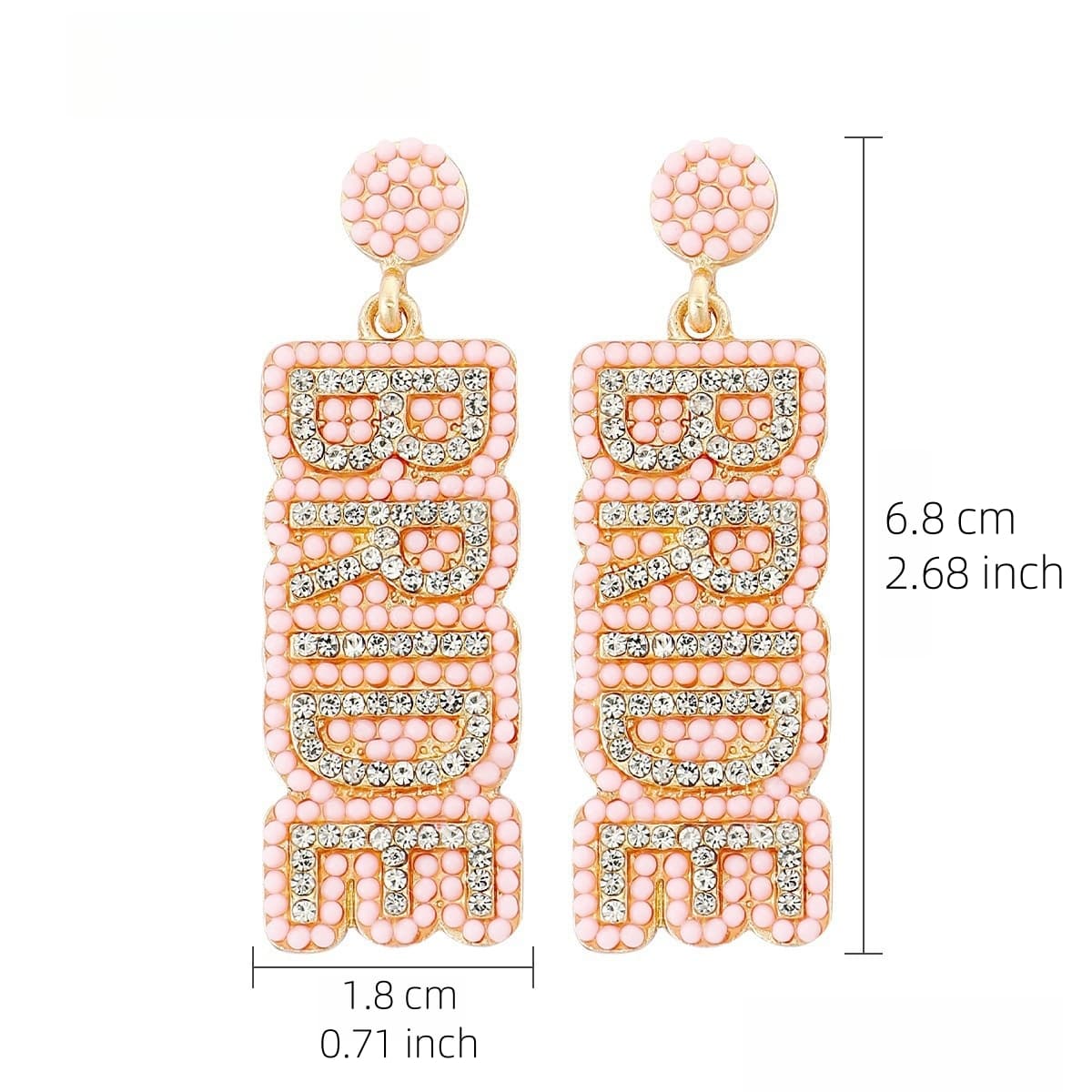 MAMA Letter Drop Earrings – Handmade Rhinestone Statement Jewelry