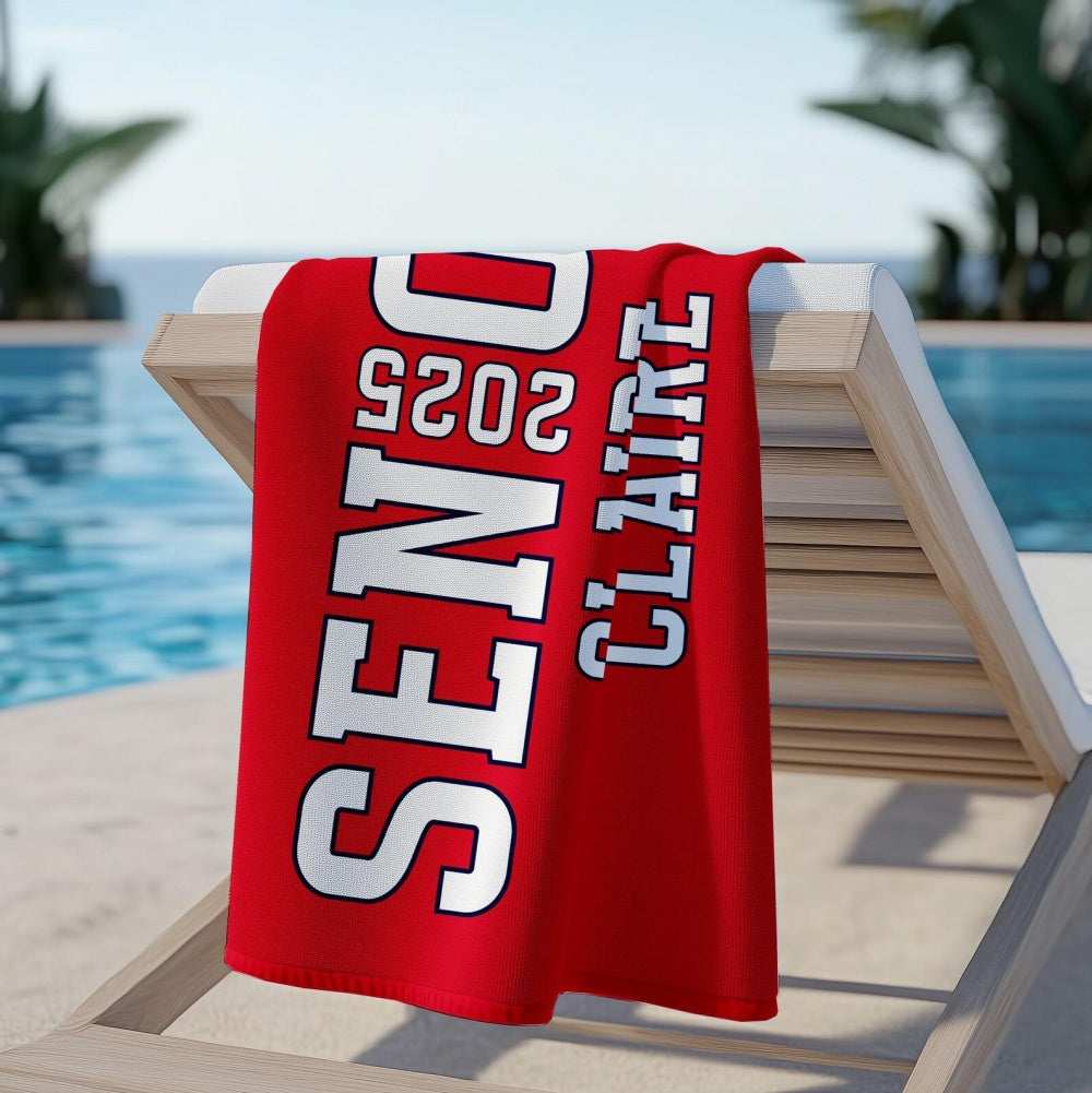 Personalized Beach Towel, Name Pool Towel, Gift for Kids, Graduation Gift, Senior Gift