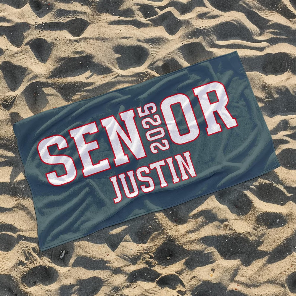 Personalized Beach Towel, Name Pool Towel, Gift for Kids, Graduation Gift, Senior Gift