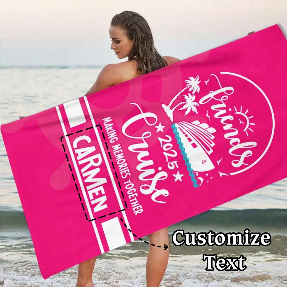 Friends Cruise 2025 Beach Towel, Cruise Trip Gift For Squad, Friends Cruising