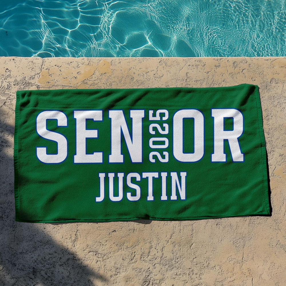 Personalized Beach Towel, Name Pool Towel, Gift for Kids, Graduation Gift, Senior Gift