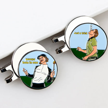 Funny Magnetic Golf Ball Marker Cartoon Hat Clip – Golf Gift
