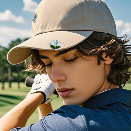 Funny Magnetic Golf Ball Marker Cartoon Hat Clip – Golf Gift