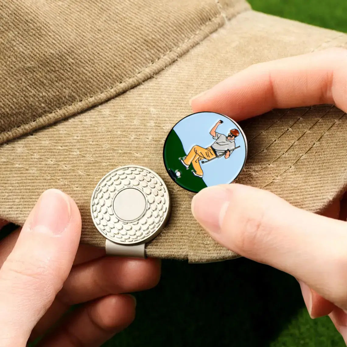 Funny Magnetic Golf Ball Marker Cartoon Hat Clip – Golf Gift