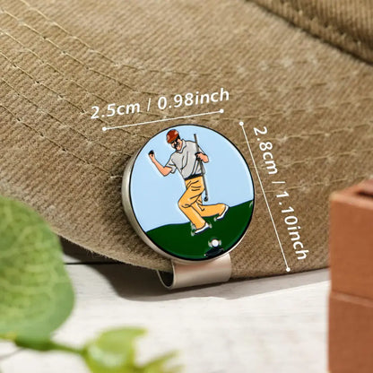 Funny Magnetic Golf Ball Marker Cartoon Hat Clip – Golf Gift