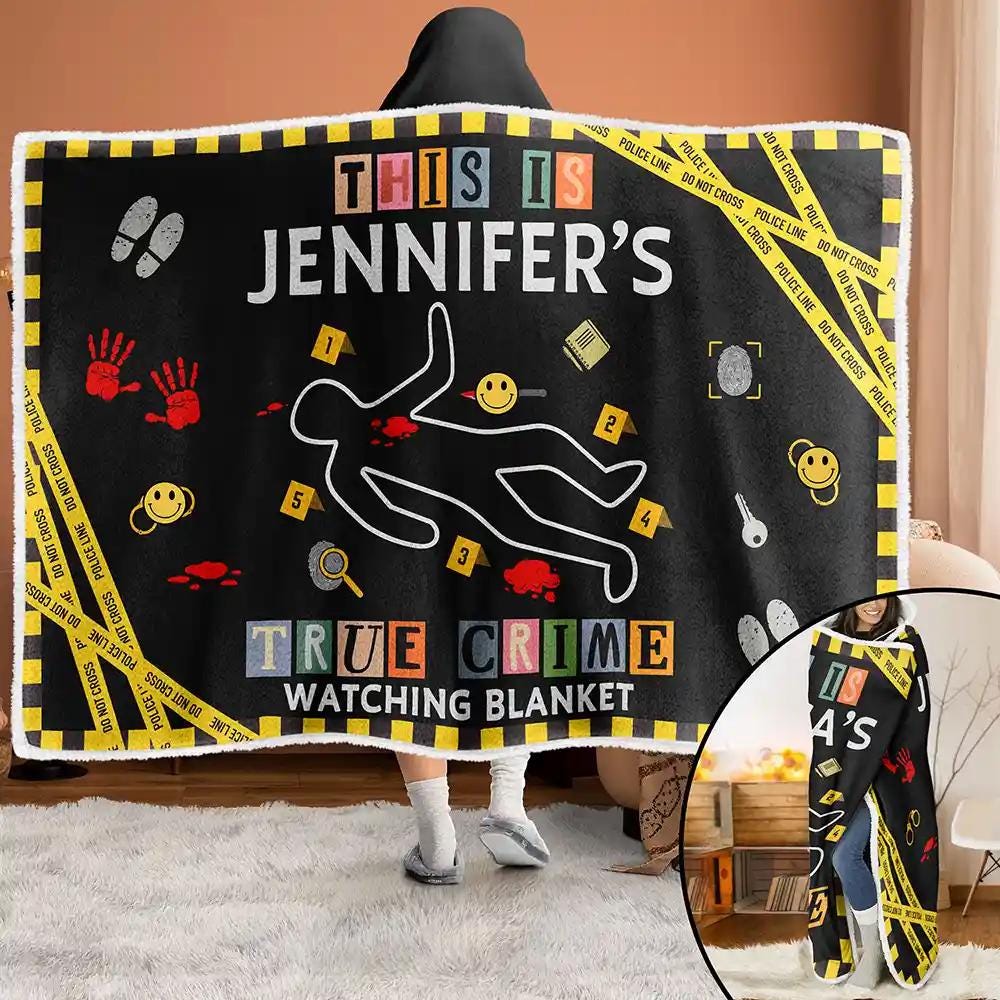Personalized Name True Crime Blanket, Funny Gift for Crime Lovers