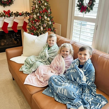 🎁ACHETEZ 2 LIVRAISON GRATUITE🎁 Couverture personnalisée avec nom de famille super douce de haute qualité