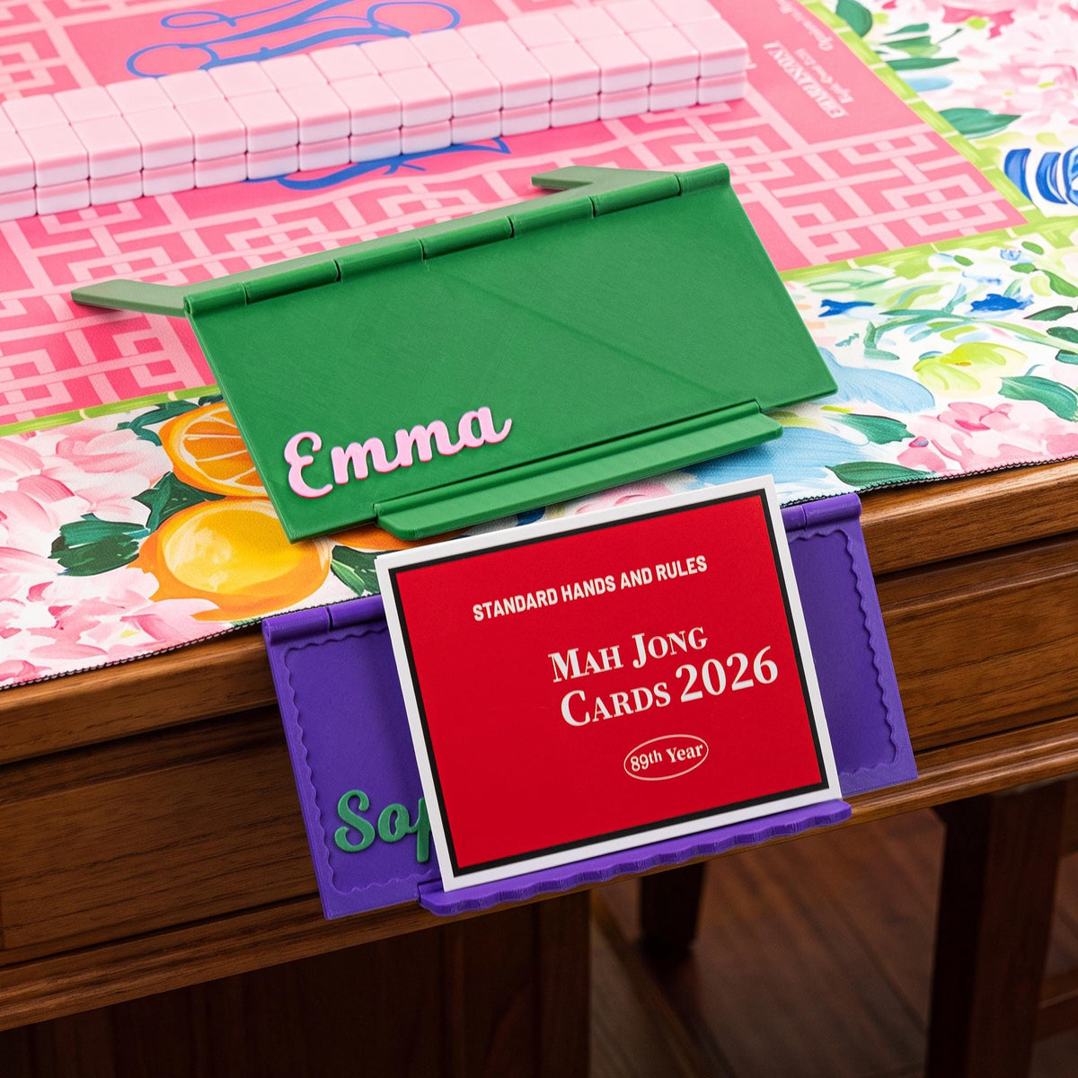 Personalized Mahjong Card Holder, Custom Name & Foldable