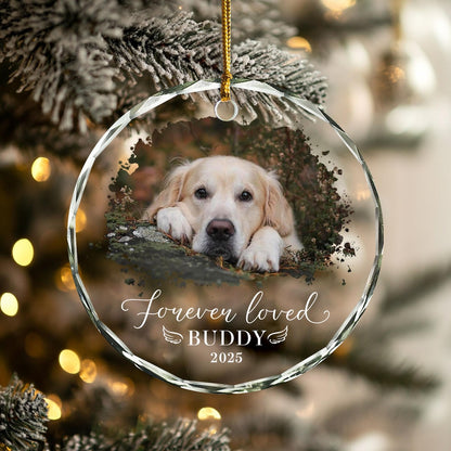 Personalized Pet Memorial Photo Ornament | Glass Pet Sympathy Gift