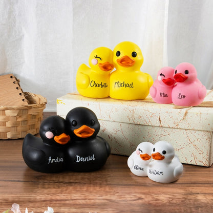 Custom Name Duck Couple Figurine, Cute Anniversary Gift