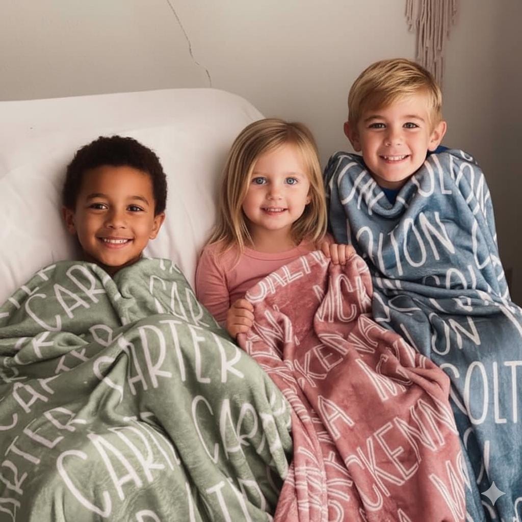 🎁ACHETEZ 2 LIVRAISON GRATUITE🎁 Couverture personnalisée avec nom de famille super douce de haute qualité