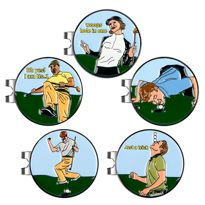 Funny Magnetic Golf Ball Marker Cartoon Hat Clip – Golf Gift
