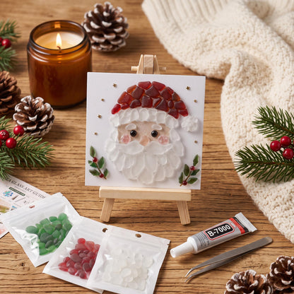 DIY Christmas Sea Glass Mosaic Art Kit | Beginner Craft Set