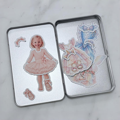 Personalized Magnetic Paper Doll Dress-Up Bundle for Kids