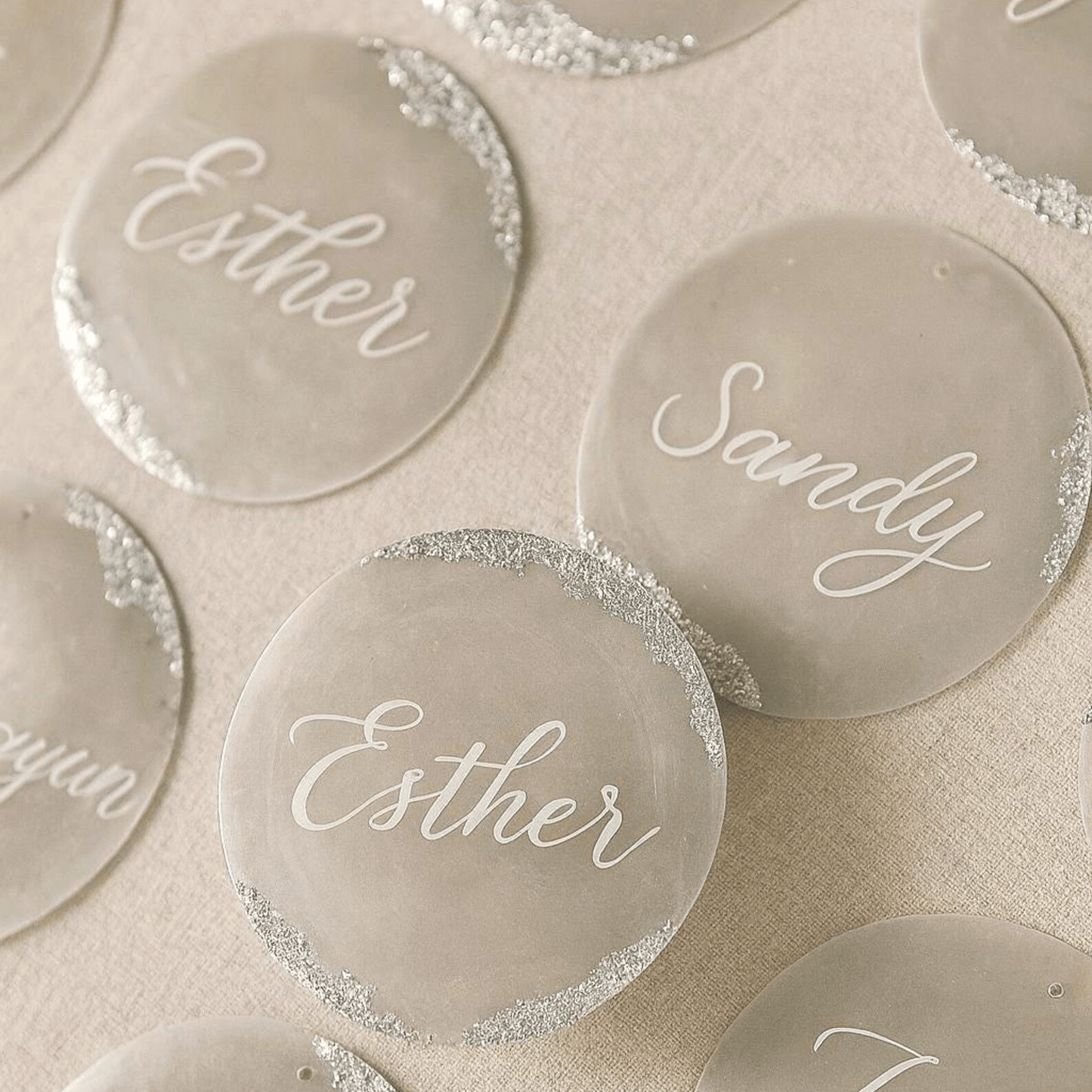 Capiz Shell Place Cards | Luxury Wedding Table Name Cards