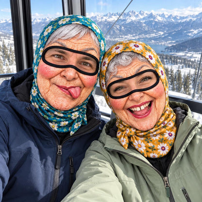 Funny Grandma Face Balaclava Ski Mask, Personalized Photo Winter Gift