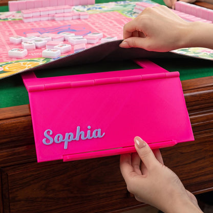 Personalized Mahjong Card Holder, Custom Name & Foldable