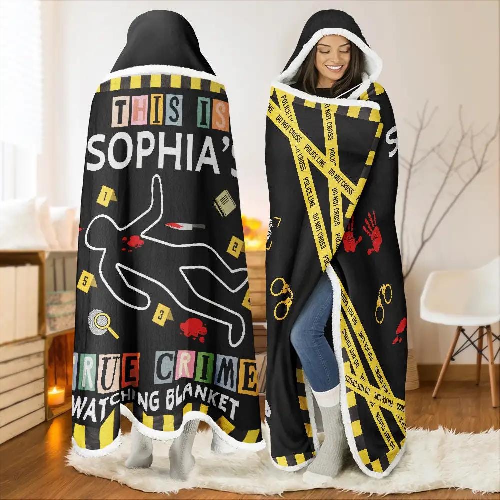 Personalized Name True Crime Blanket, Funny Gift for Crime Lovers