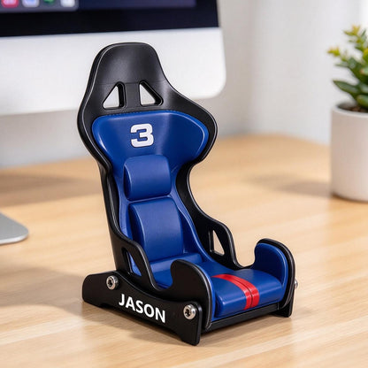 Personalized Racing Seat Phone Stand | Custom Name & Number