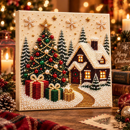 5D Christmas Pearl Diamond Art Kit | DIY Holiday Craft