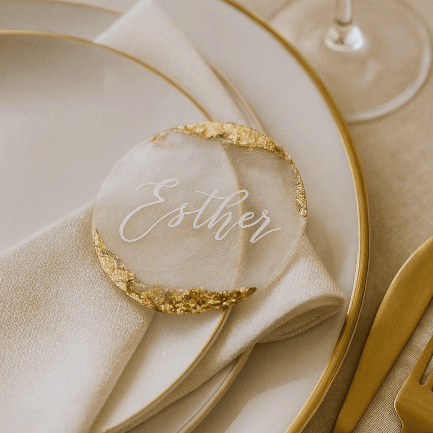 Capiz Shell Place Cards | Luxury Wedding Table Name Cards