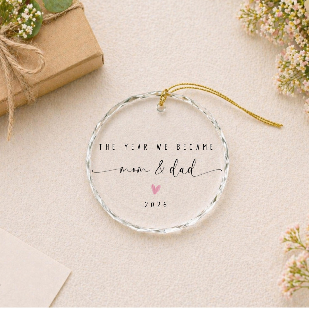 Personalized New Parents Ornament, Custom First Christmas Keepsake