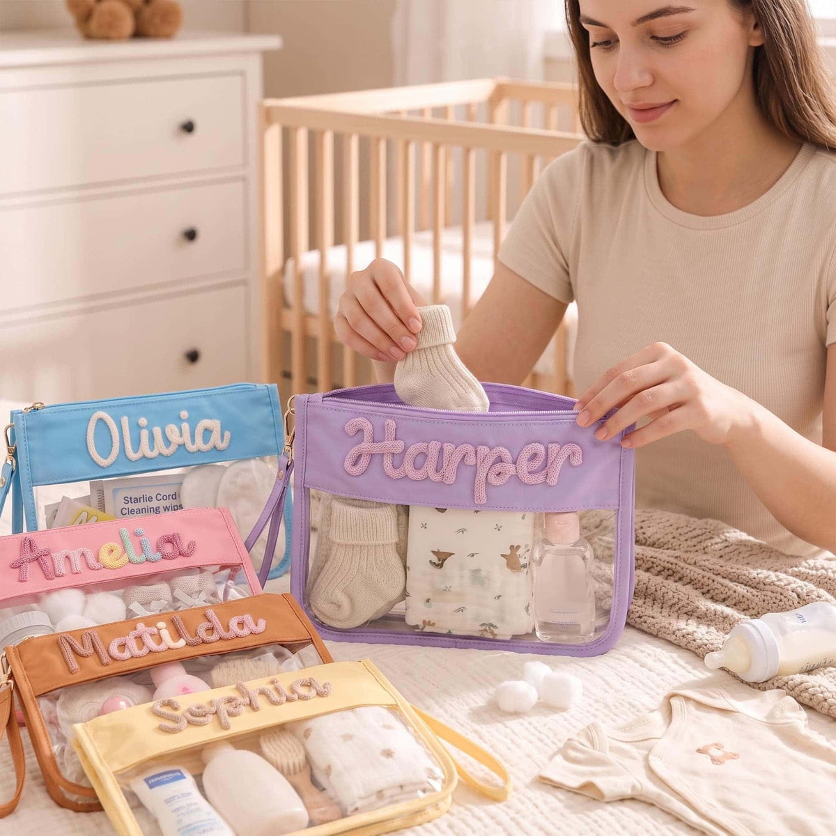 Personalized Baby Organizer Pouch, Custom Name Diaper Bag