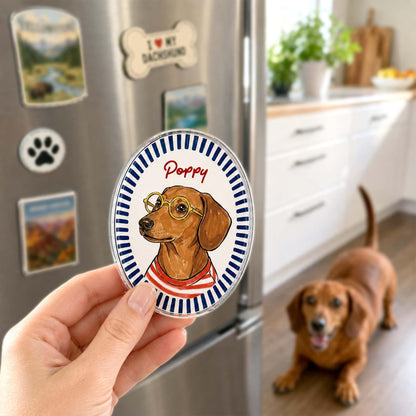 Personalized Pet Portrait Fridge Magnet, Custom Dog & Cat Photo