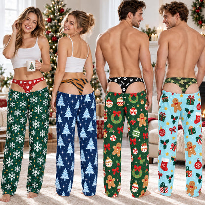 Personalized Unisex Funny Christmas Pajama Pants – Fake Butt Prank