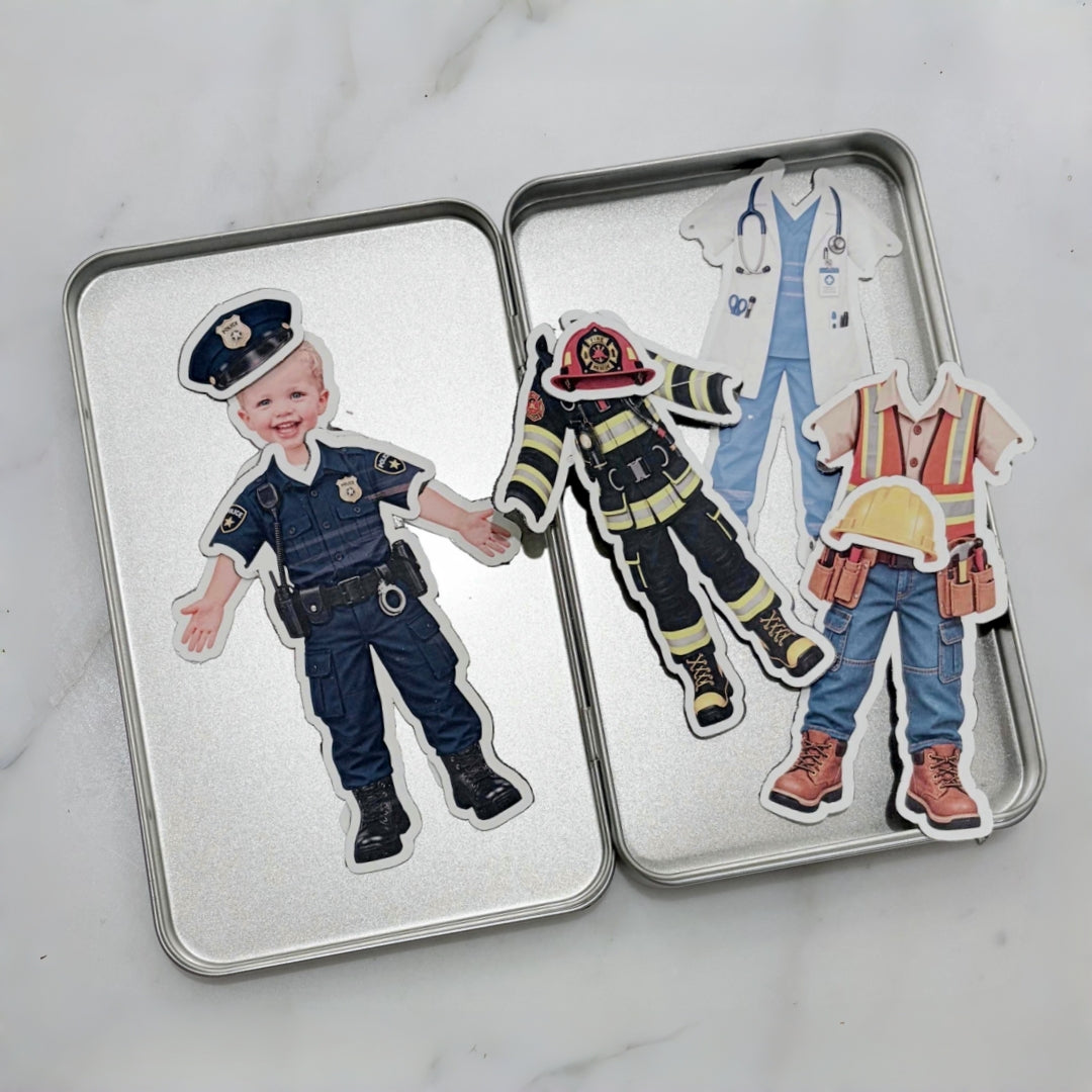 Personalized Magnetic Paper Doll Dress-Up Bundle for Kids