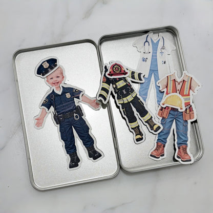 Personalized Magnetic Paper Doll Dress-Up Bundle for Kids
