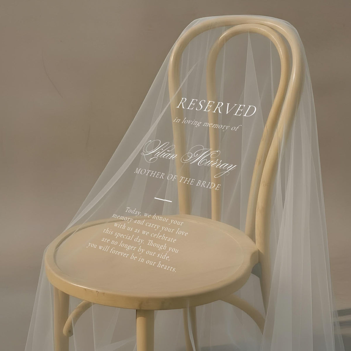 Personalized Wedding Memorial Chair Sign, We Saved You a Seat