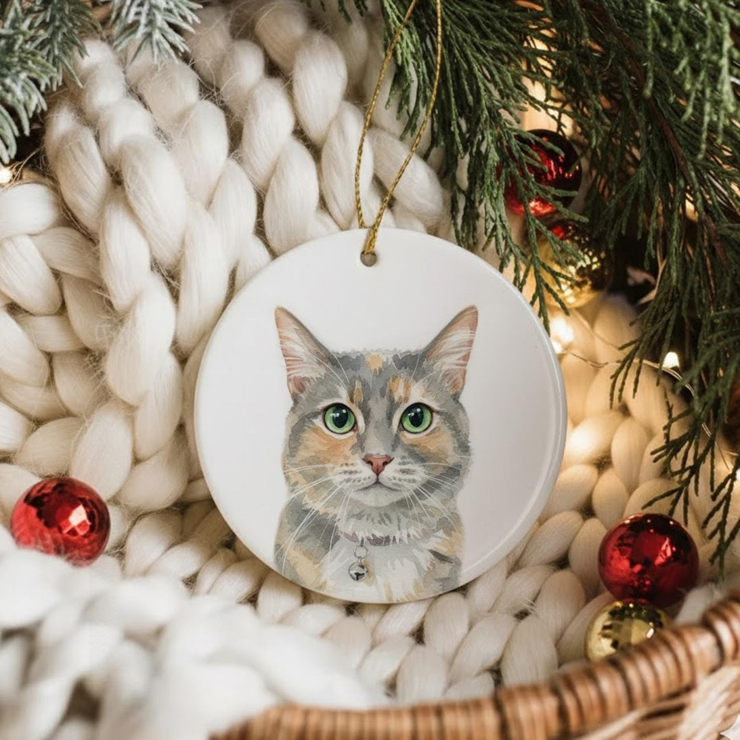 Personalized Ceramic Pet Memorial Ornament – Custom Photo Keepsake