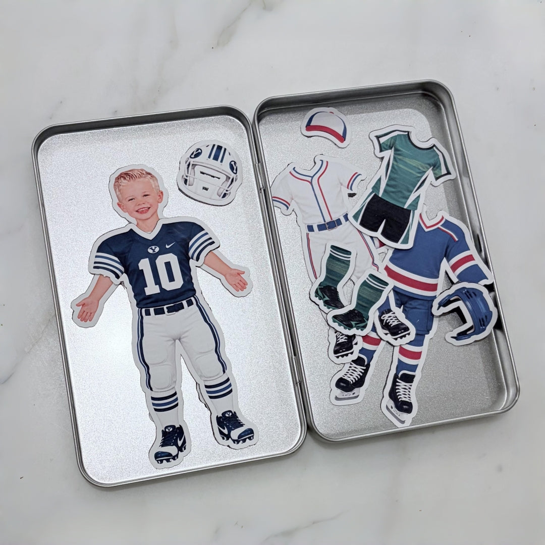 Personalized Magnetic Paper Doll Dress-Up Bundle for Kids