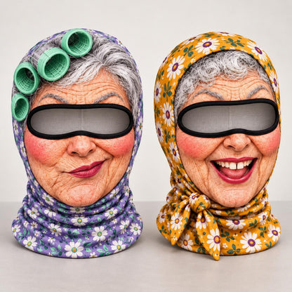 Funny Grandma Face Balaclava Ski Mask, Personalized Photo Winter Gift