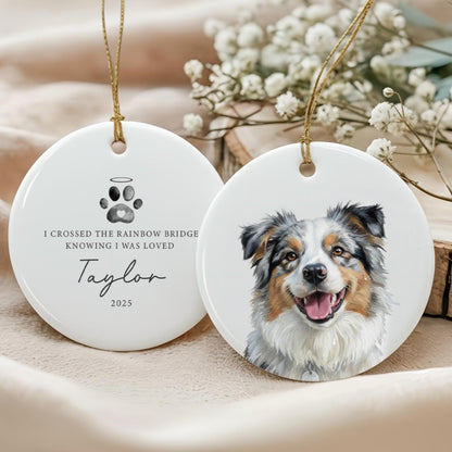 Personalized Ceramic Pet Memorial Ornament – Custom Photo Keepsake